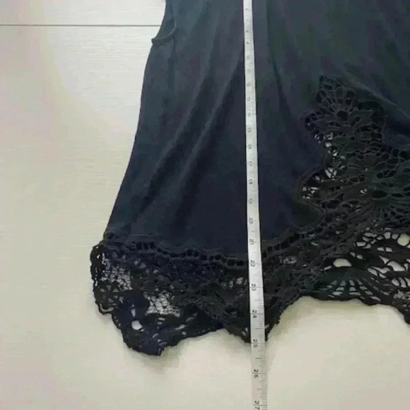 Generation Love 100% Linen Cap Sleeve Black Lace Blouse Size S - Picture 7 of 9